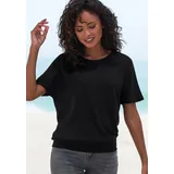 vivance by lascana Kurzarmshirt mit breitem Bund schwarz 36/38