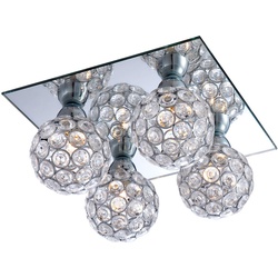 Decken Lampe Wohn Zimmer Spiegel Leuchte Kristall Kugel Spots im Set inkl. LED Leuchtmittel