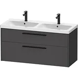 Duravit D-Code Doppel-Waschtischunterschrank DC46740BD490000 ,Griff Diamantschwarz, Graphit Matt, Wandhängend, Schubkästen 2, 1184x555x460 mm