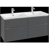 Villeroy & Boch Subway 3.0 Waschbeckenunterschrank, 4 Auszüge, 1272x576x478mm, C56800AH, Farbe: Front/Korpus: Wine Red,