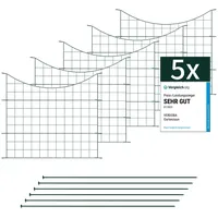 VERDOBA Teichzaun Gartenzaun Komplettset - Gartenzaun Metall 5 Zaunelemente - Zaun für den Garten, Set Unterbogen Metallzaun - Zaun für Hunde (5X Unterbogen, Grün - RAL 6005)