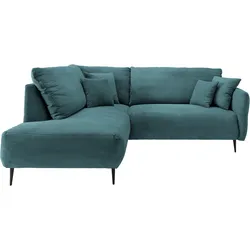 Ecksofa INOSIGN "Vanilla L-Form", blau (petrol), B:255cm T:190cm, Sofas, Armlehnenfunktion