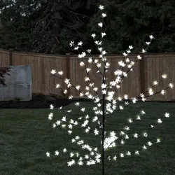 200x LED Deko Baum Kirsch Blüten Terrassen Außen Stand Beleuchtung Garten Steh Lampe