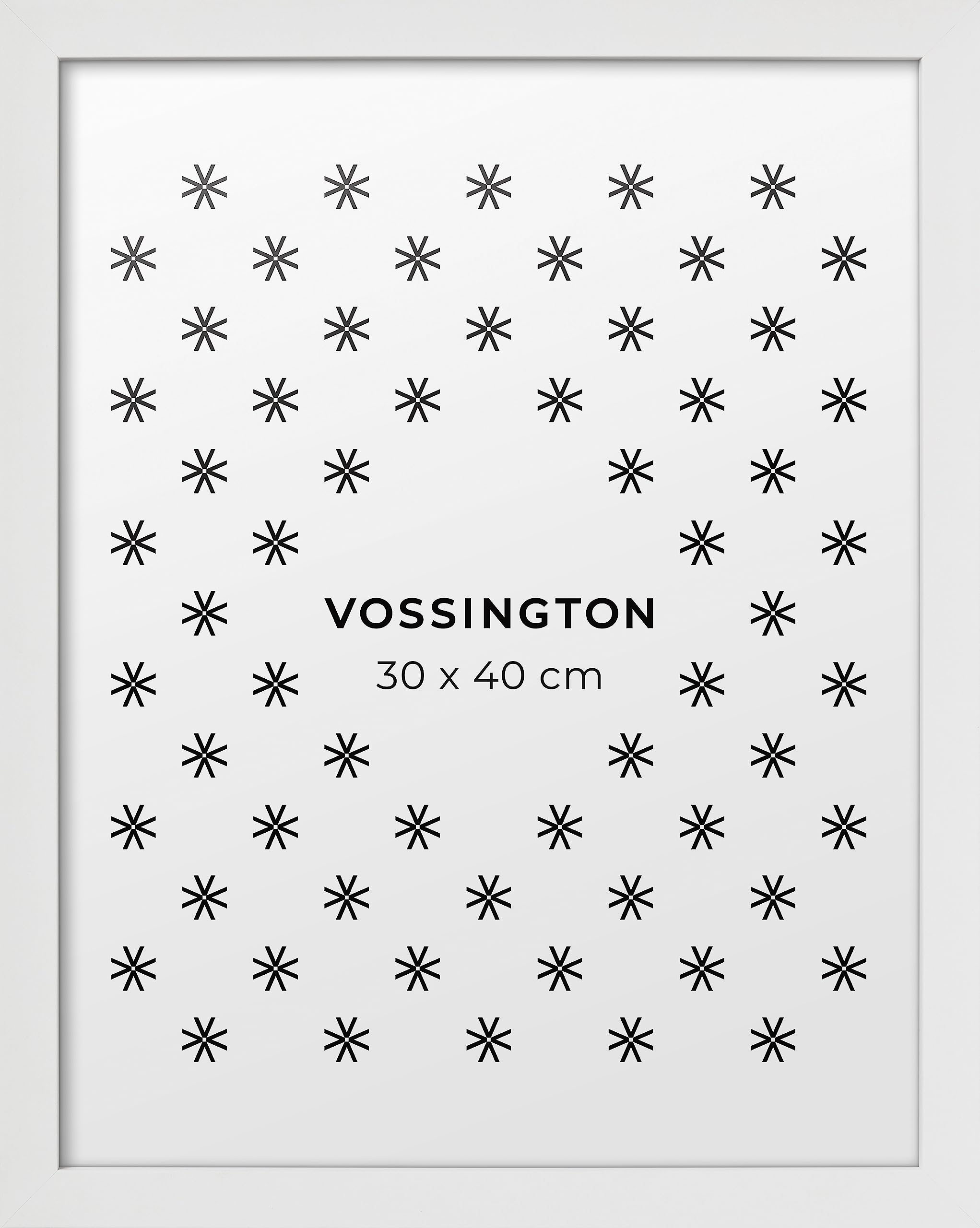 Vossington Bilderrahmen 30x40 Weiss - Modernes, klassisches Design - Rahmen für 1 Bild, Foto, Poster oder Puzzle im Format 30 x 40 cm (40x30 cm)