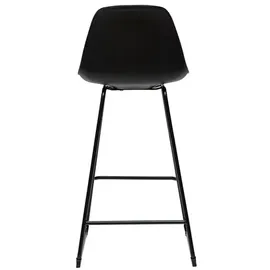 miliboo Schwarze Designer-Barhocker mit Metallbeinen 66 cm (2er-Set) FRANZ