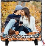 iDIY Personalisierte Schiefertafel - Personalisiertes Foto Schiefer mit Ständer, Geschenke für Freundin Frauen Männer Ihn zum Weihnacht Valentinstag Geburtstagsgeschenk19x19cm