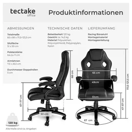 Tectake Tyson Kunstleder Schwarz