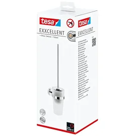 Tesa WC-Bürstengarnitur Exxcellent Metall und Milchglas, chrom/weiß
