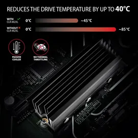 AXAGON CLR-M2XL M.2 SSD, 2280 - Aluminium-Heatspreader mit Kühlrippen