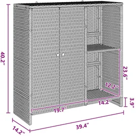 vidaXL Aufbewahrungsschrank Beige 100x36x102 cm Rattan - vidaXL