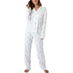 PJ Salvage Playful Prints Long Pyjamas Weiß Muster Large Damen