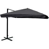Mendler Gastronomie-Ampelschirm HWC-A96, 3x4m (Ø5m) Polyester Alu/Stahl 26kg Flap, anthrazit ohne Ständer, drehbar