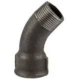 Gebo Armaturen Temperguss Gewindefitting schwarz Bogen 45° (IG - AG) (Ausführung: 1/2''IG/AG)