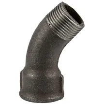 Gebo Armaturen Temperguss Gewindefitting schwarz Bogen 45° (IG - AG) (Ausführung: 1/2''IG/AG)