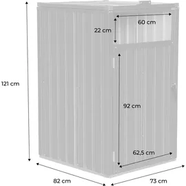 sweeek Mülltonnenabdeckung 73 x 82 x 124 cm grau