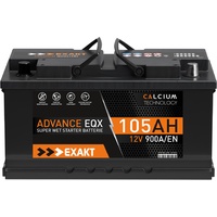 Autobatterie 105AH 12V EXAKT Auto Starter Batterie ersetzt 100Ah 95Ah 90Ah