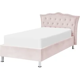 Beliani Metz 90 x 200 cm Pastellrosa