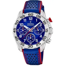 Festina F20458/2 36,5mm Ledergehäuse Blau Lederarmband Blau