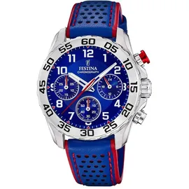 Festina F20458/2 36,5mm Ledergehäuse Blau Lederarmband Blau