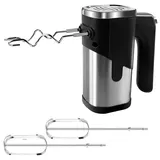 Elektrischer Handmixer, 800 W Handrührer, Rührgerät Handmixer Mit 5 Geschwindigkeitsstufen, Handrührgerät Mit 2 Rührbesen Und 2 Knethaken Für Eier, Teig, Kuchen (Schwarz)