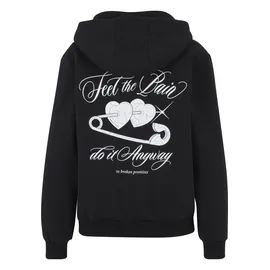 miss tee Sweatjacke MISS TEE "Miss Tee Feel The Pain Ladies Fluffy Zip Hoody", Damen, Gr. S, schwarz, 70% Baumwolle, 30% Polyester, Sweatjacken Sweatjacke