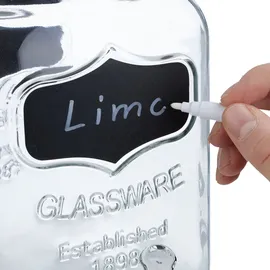Relaxdays Getränkespender mit Ständer, 2er Set, Limobehälter 4L, Zapfhahn und Deckel, Wasserspender, Glas, transparent - Transparent