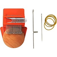 Mini Loom Weave Tool Kit Haushaltsstrickmaschine Stopfmaschine für Einfaches Stopfen und Kunstdesign mit Großem Reparaturbereich (Goldorange1)