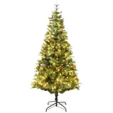 vidaXL Weihnachtsbaum mit LEDs & Kiefernzapfen Grün 225 cm PVC & PE Modell 3