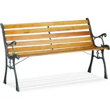Relaxdays Gartenbank 126 x 52,5 x 73,5 cm braun