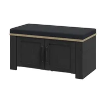 Forte Garderobenbank 86,5 x 45 x 42 cm schwarz / schwarz