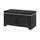 Forte Garderobenbank 86,5 x 45 x 42 cm schwarz / schwarz