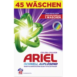 Ariel Colorwaschmitttel Schnell Auflösendes Color+ Pulverwaschmittel 45WL