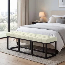 CLP Sitzbank Amun Stoff Creme 150 x 46 x 38 cm