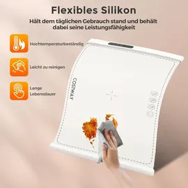 Goplus Warmhalteplatte elektrisch, für Lebensmittel, Speisewärmer Silikon mit automatischer Abschaltung, Heizmatte, Heizplatte - Weiß