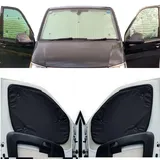 Fensterrollo-Set Kombatibel Mit Citroen Spacetourer (2017-Date)(Komplettset LWB + Scheunentore) Rückenfarbe in Schwarz, Reversibel und Thermisch