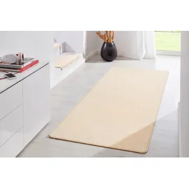 HANSE HOME Läufer Fancy - Wohnzimmerteppich Kurzflor, Weich, Einfarbig, Wohnzimmer, Schlafzimmer, Esszimmer beige - 80x200 cm - 2 Jahre Gewährleistung - mind. 14 Tage Rückgaberecht