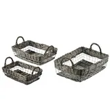 Dekoleidenschaft 3er Set Körbe "Draht + Weide", Aufbewahrungskorb, Obstkorb, Brotkorb, Korbset, Dekokorb, Ordnungskorb, Weidenkorb, Brotkorb, Flechtkorb