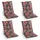 GO-DE Gartenstuhlauflage 108 x 48 x 5 cm grau/rot floral 4 St.