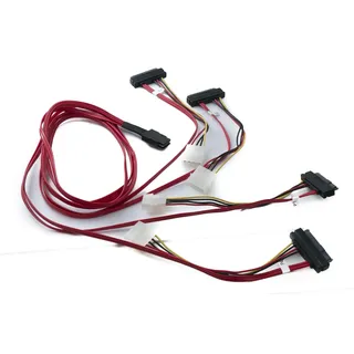 system-s SFF-8087 Kabel 100 cm Mini SAS 36 Pin zu 4X SAS 29 Pin SFF-8482 Adapter für RAID Festplatte Motherboard