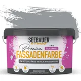 SEEBAUER diy Silikonharz-Fassadenfarbe Grau 2,5L für Außen (No. 218 Grey Stone) Selbstreinigende Fassadenfarbe mit Lotuseffekt - Geeignet für Putz, Mauerwerk und Beton