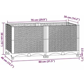vidaXL Hochbeet 80 x 40 x 20 cm Schwarz