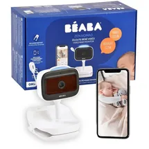 BÉABA BÉABA, Babyphone Kamera Drahtlos mit Clip, Nomade, Nachtsicht, Mobile App, Farbiges Nachtlicht, Walkie Talkie, Schlaflieder, Thermometer, Luftfeuchtekontrolle, 6h Batterielaufzeit, Zen Nomad Weiß