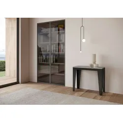 Itamoby Ausziehbare Konsole 90x40/300 cm Flame Evolution Cement Anthrazitrahmen