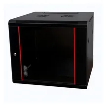danicom Baseline 12U Wandschrank mit Glastür 600x600x635mm (BxTxH) - Schwarz - Traglast 50 kg - Wandmontage - Serverschrank - Wandgehäuse - Server Rack - Server Enclosure