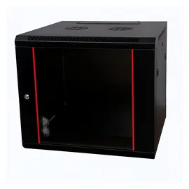 danicom Baseline 12U Wandschrank mit Glastür 600x600x635mm (BxTxH) - Schwarz - Traglast 50 kg - Wandmontage - Serverschrank - Wandgehäuse - Server Rack - Server Enclosure