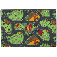 Snapstyle Kinder Spiel Teppich Bauernhof Bunt 100x100cm