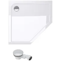 mai & mai Duschwanne Duschtasse 80x80x4cm Fünfeckig Weiß Aus Hochwertigem Acryl Inkl. Ablaufgarnitur Al02 Lucia/faro - Mai&mai