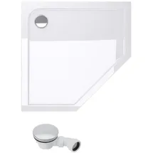 mai & mai Duschwanne Duschtasse 80x80x4cm Fünfeckig Weiß Aus Hochwertigem Acryl Inkl. Ablaufgarnitur Al02 Lucia/faro - Mai&mai