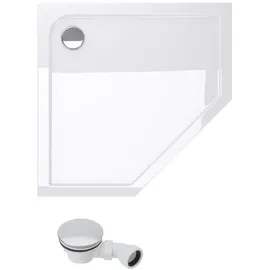 mai & mai Duschwanne Duschtasse 80x80x4cm Fünfeckig Weiß Aus Hochwertigem Acryl Inkl. Ablaufgarnitur Al02 Lucia/faro - Mai&mai