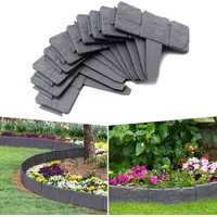 LARS360 Rasenkante Steinoptik 2,5m Gartenpalisade Kunststoff Anthrazit